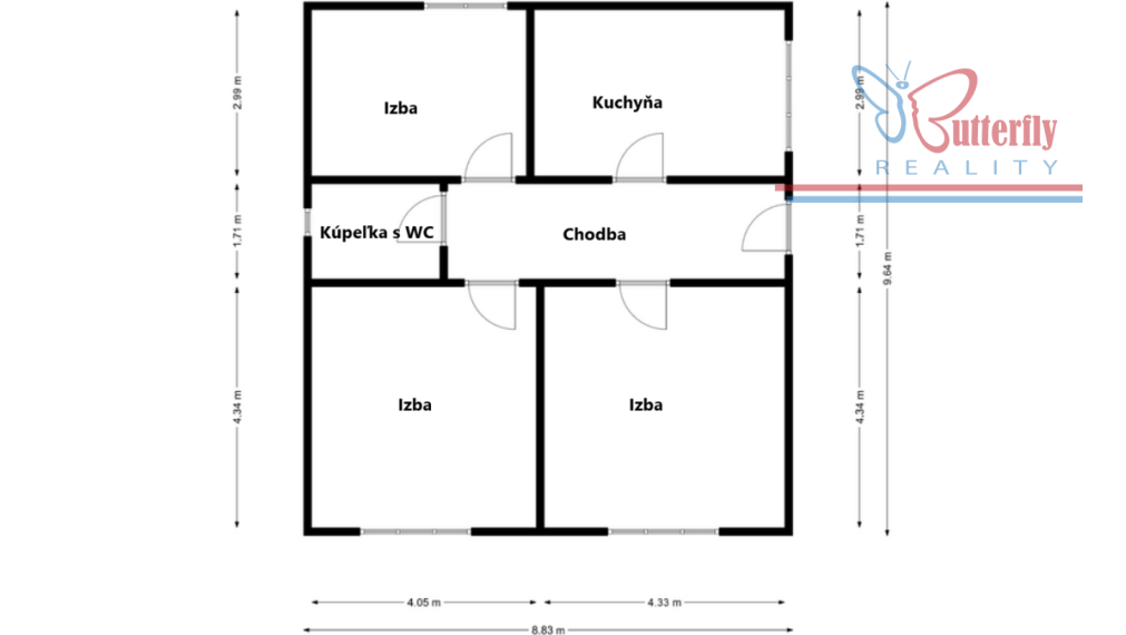 Predaj 3 izbový byt v Čereňanoch ulica Balovská 101/29