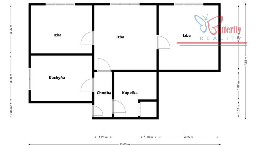 PREDAJ 3 izbový byt, 81 m2, Handlová, 29.augusta