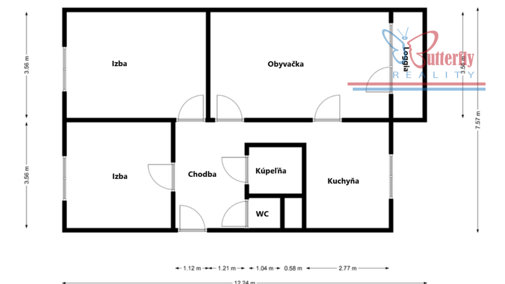 PREDAJ 3 izbový byt s loggiou a vlastným kúrením  Skačany