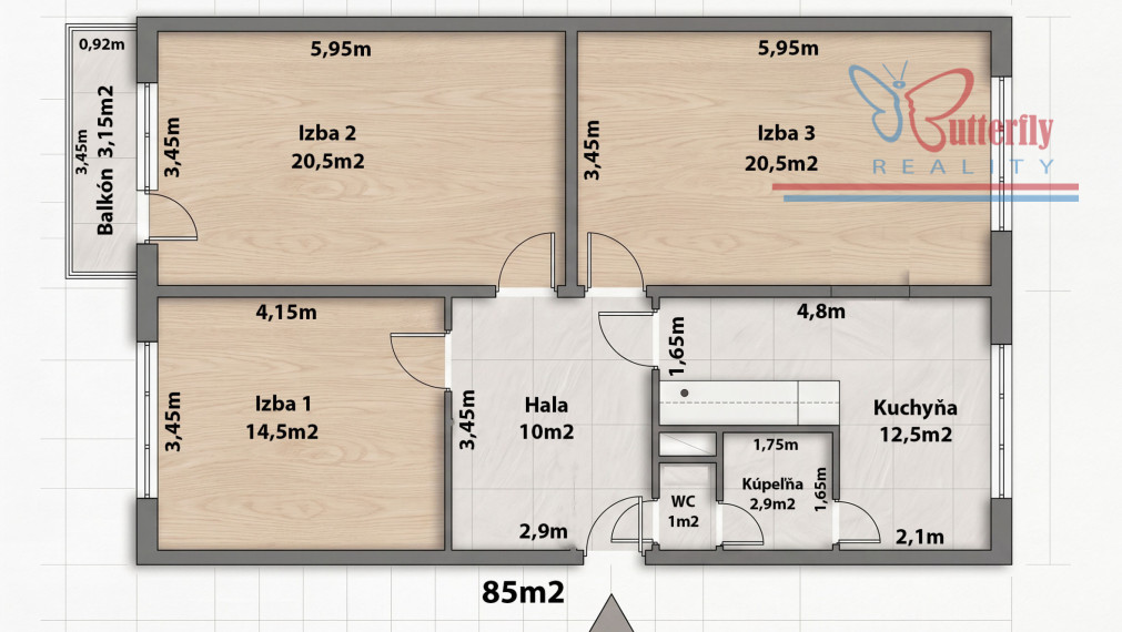 PREDAJ veľký 3-izb. 85m2 byt, Ružinov-Pošeň, Štefunkova ul.