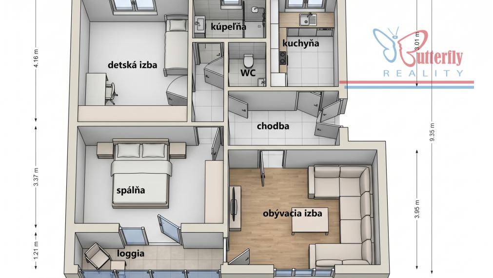 Na predaj: Krásny, kompletne zrekonštruovaný 3-izbový byt s loggiou v Dunajskej Strede