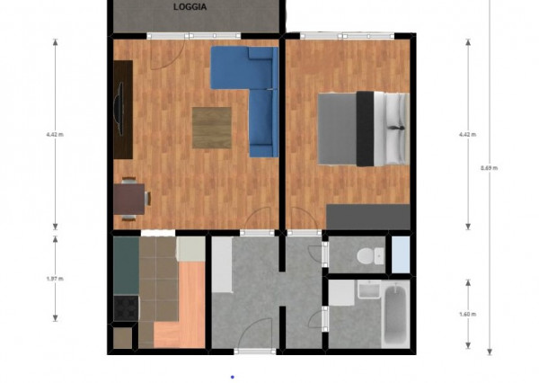 P R E D A J  2 izb byt s neprechodnými izbami